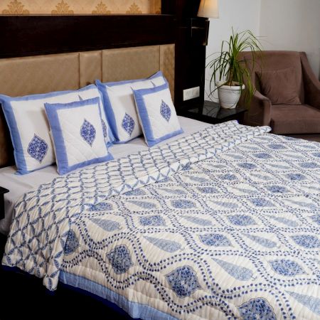 Blue Serenity Jaipuri Quilt